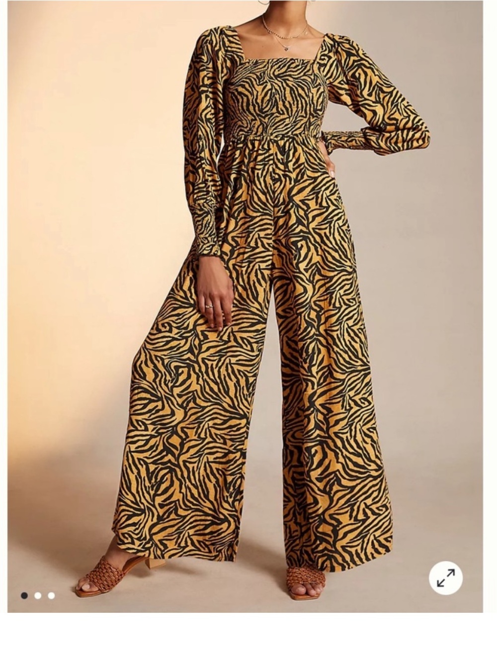 ANTHROPOLOGIE KACHEL Tiger-Striped Jumpsuit 6